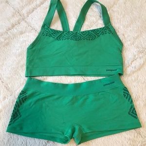 Patagonia base layer set boy shorts and sports bra (diff sizes)